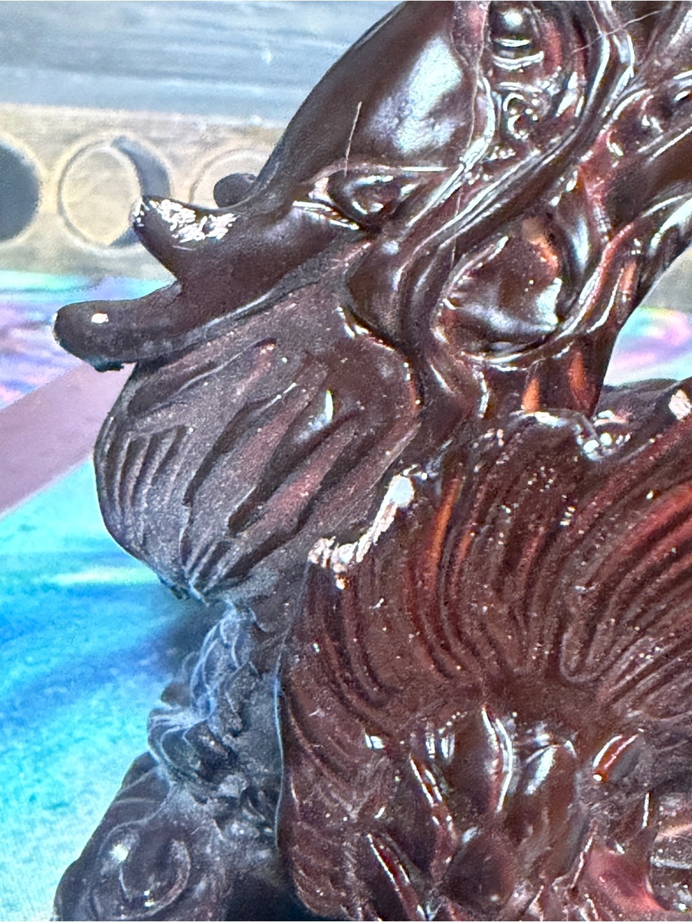 Wooden dragon crystal sphere holder - Picture 4 of 7